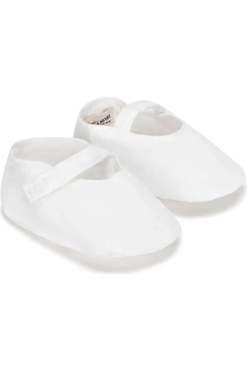 Пинетки детские на липучке из льна и органического хлопка Hope & Henry, Soft White Linen Strap