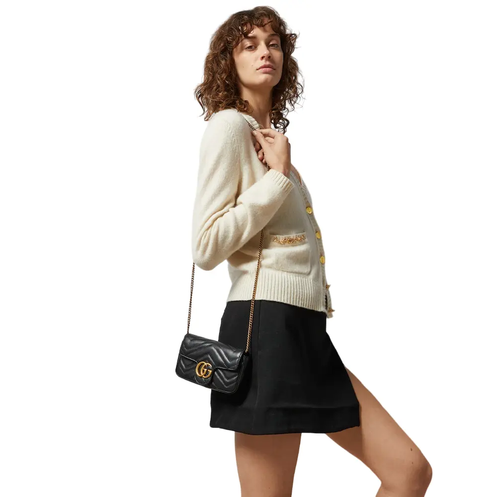 

Сумка кросс-боди GUCCI GG Marmont super mini, черный