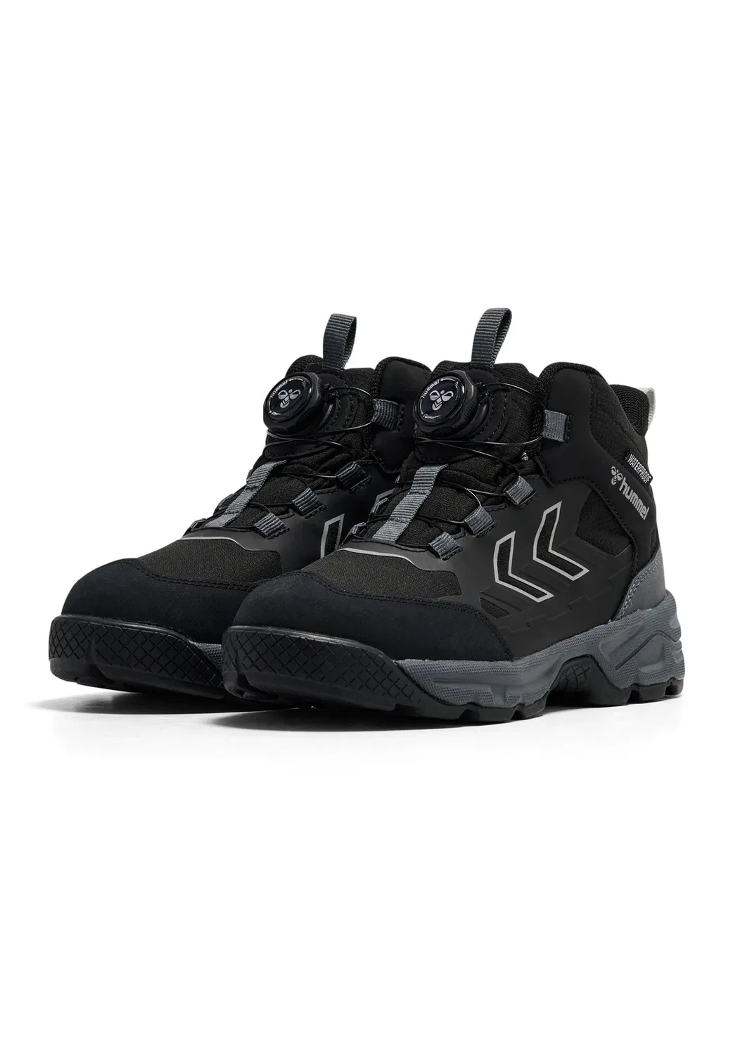 Ботинки Cliff Easy Tex Boot Jr унисекс на шнуровке Hummel, Black — фото 2