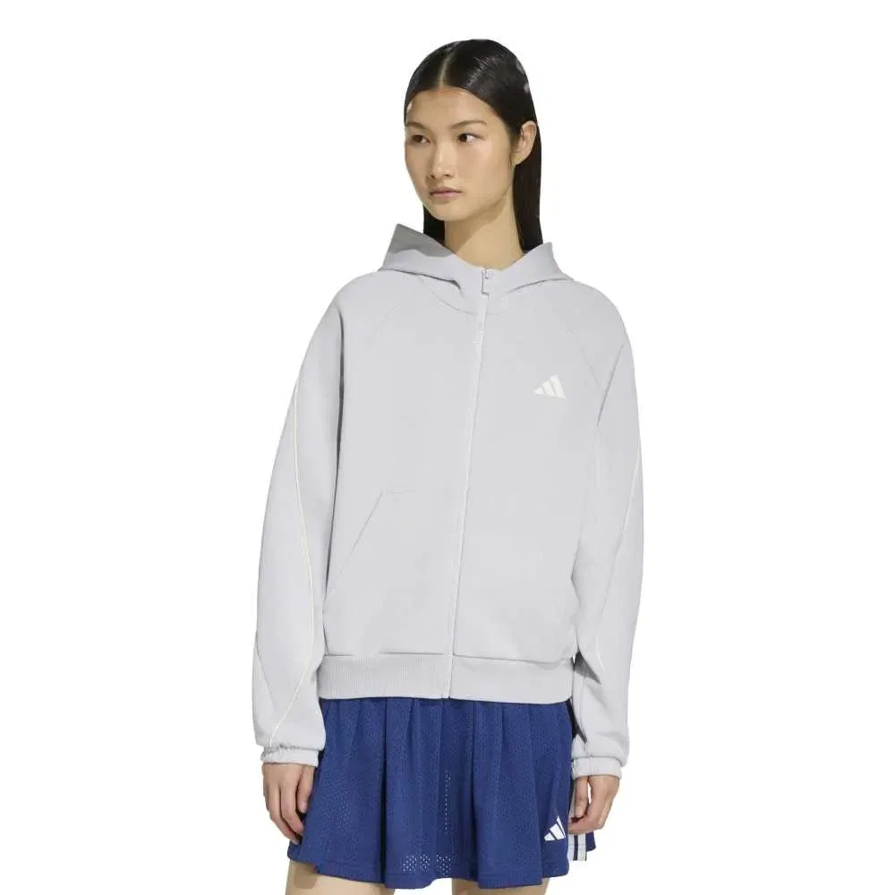 Женский свитшот с капюшоном и молнией Stadium Small Logo Adidas, Grey