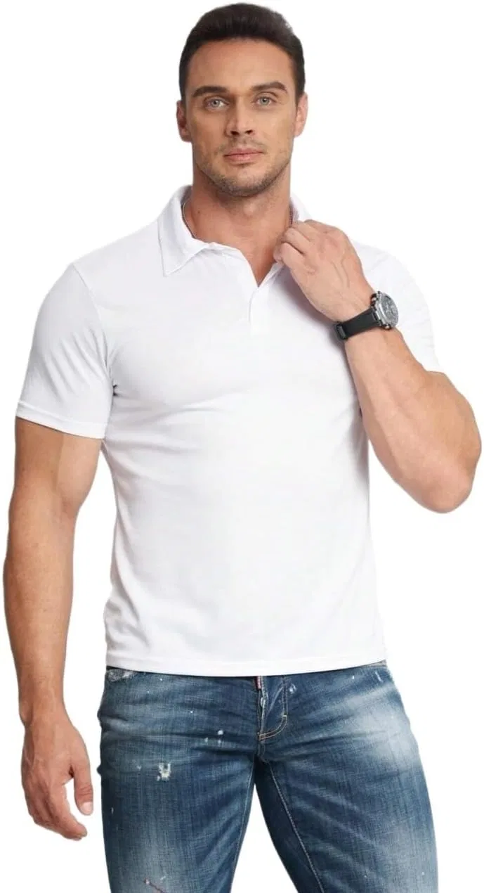 Мужская футболка с микросеткой коротким рукавом, White