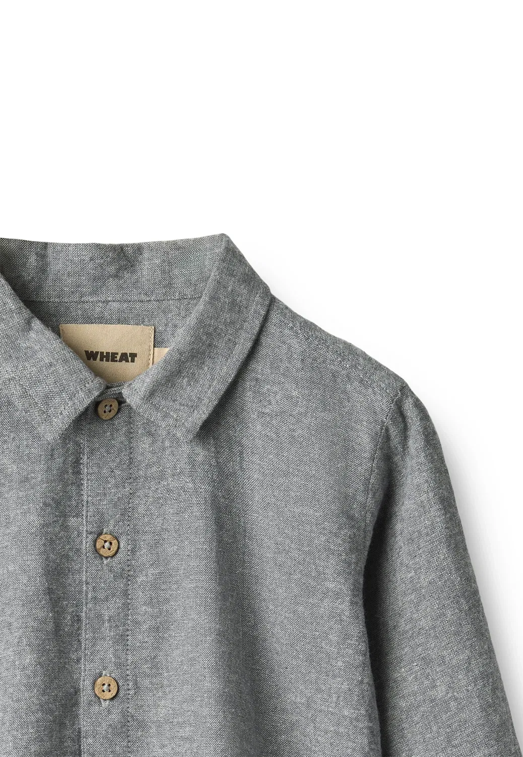 Рубашка «Оскар» унисекс - рубашка Wheat, Dark Blue Chambray — фото 3