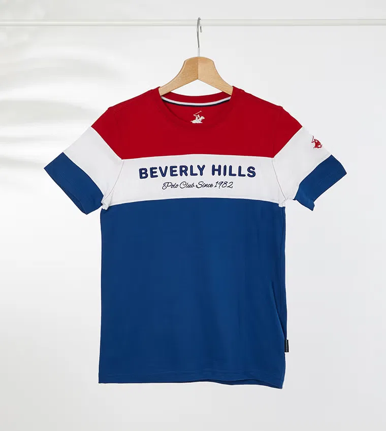 Футболка с цветоблочным принтом, красная Beverly Hills Polo Club