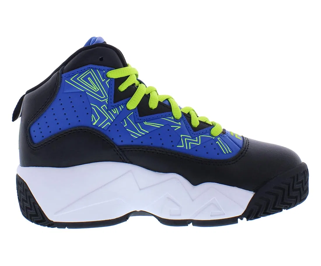 Детские кроссовки для мальчиков с принтом Fila Mb Fila, Blue Black Lime — фото 3