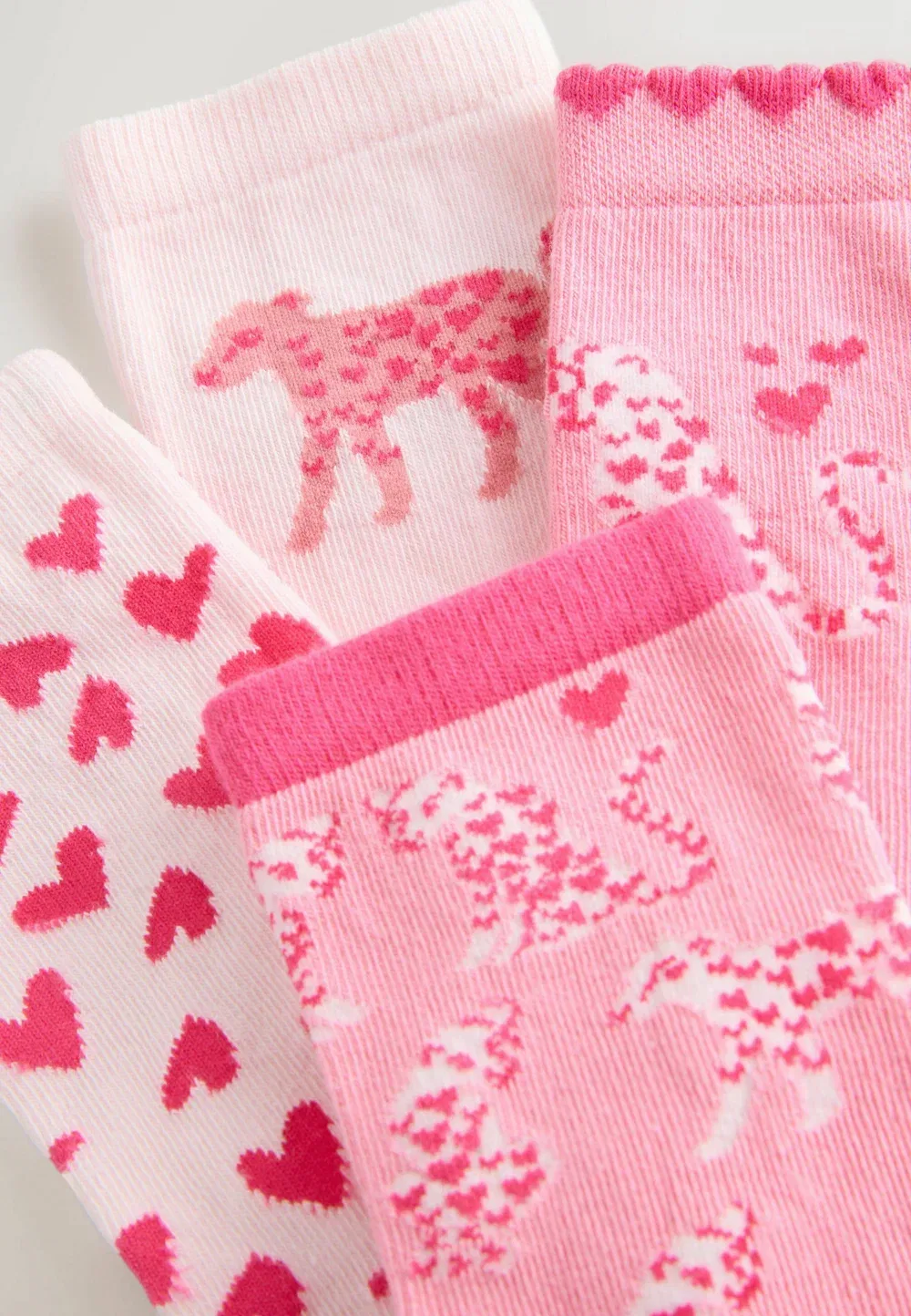 4 пары носков Next, Pink Red Hearts Leopard — фото 3
