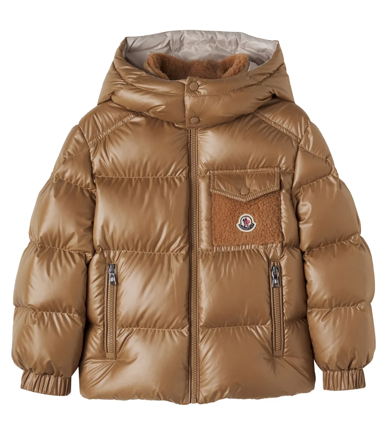 Пуховик Yule Moncler Enfant, бежевый