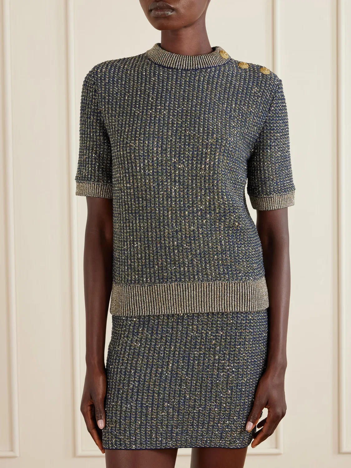 Твидовый свитер с вышивкой Balmain, мультиколор — фото 3