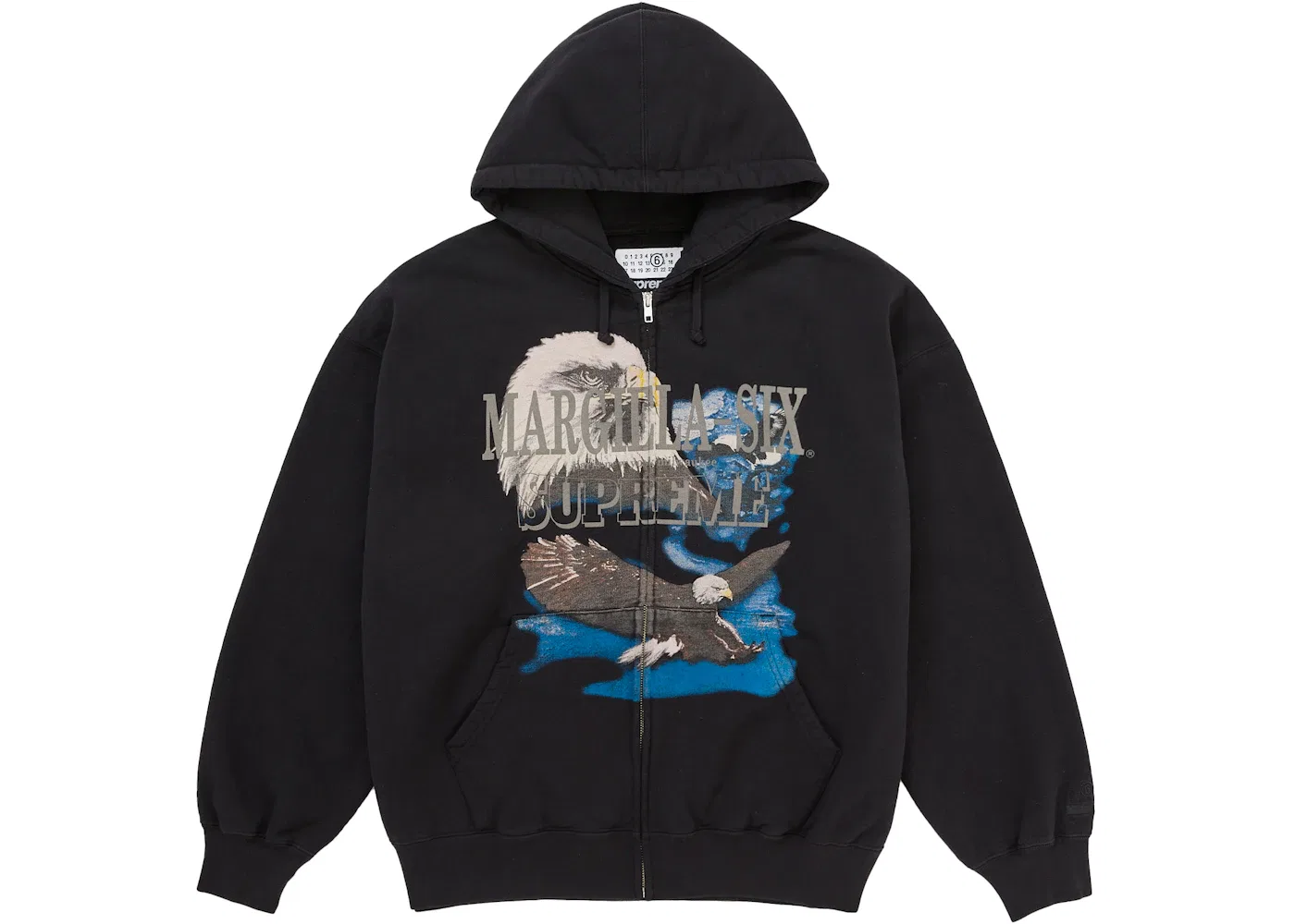 Мужская худи на молнии с принтом Eagle Supreme MM6 Maison Margiela, Black