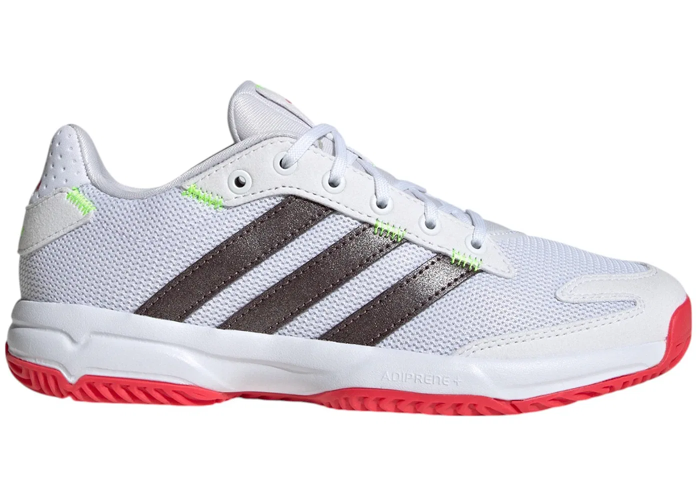 Детские кроссовки для индор-спорта Adidas Stabil Junior Indoor, Cloud White Aurora Met. Semi Lucid Red
