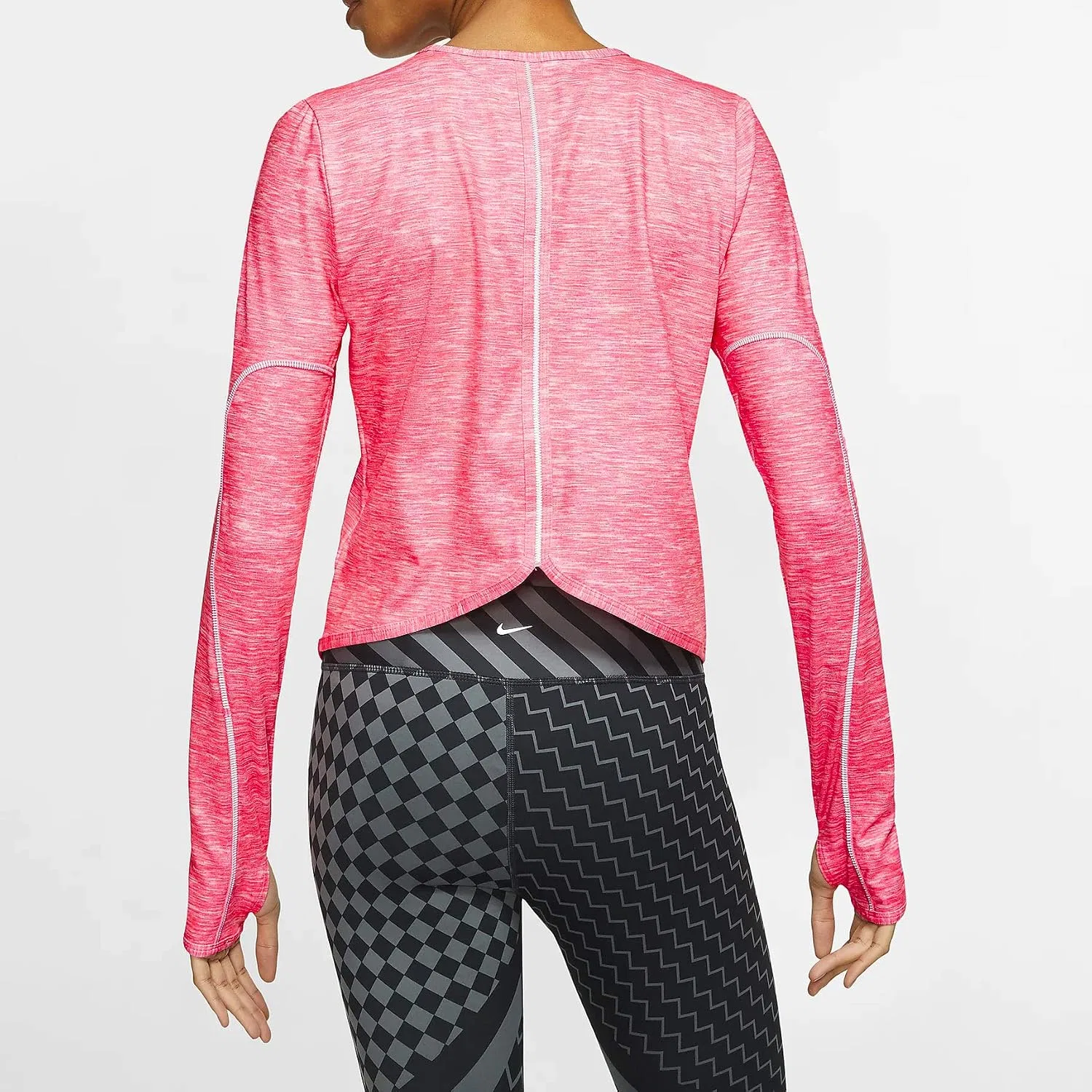 Женская облегающая футболка с длинным рукавом Nike, Pink — фото 4