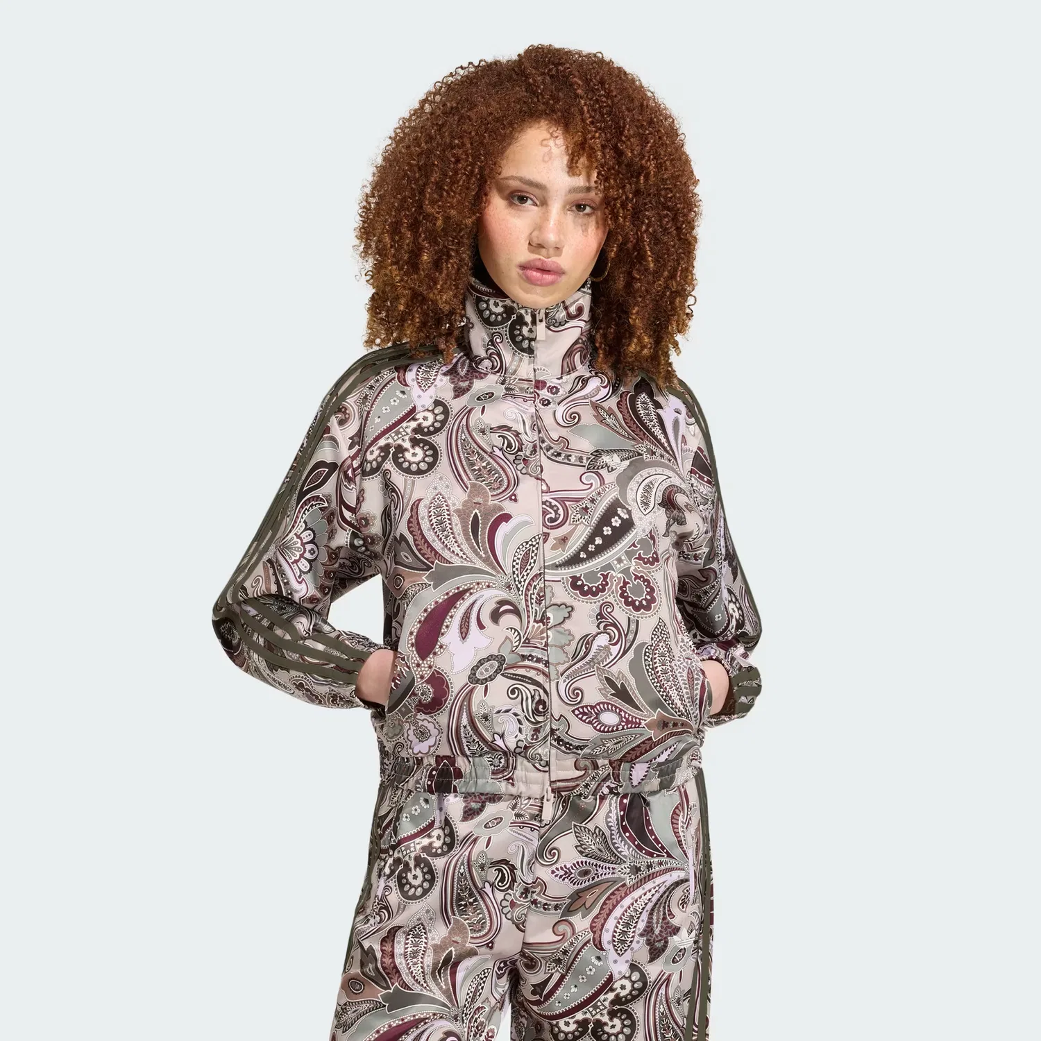 Женская олимпийка свободного кроя Firebird Satin Liberty London Adidas Originals, мультиколор/wonder taupe