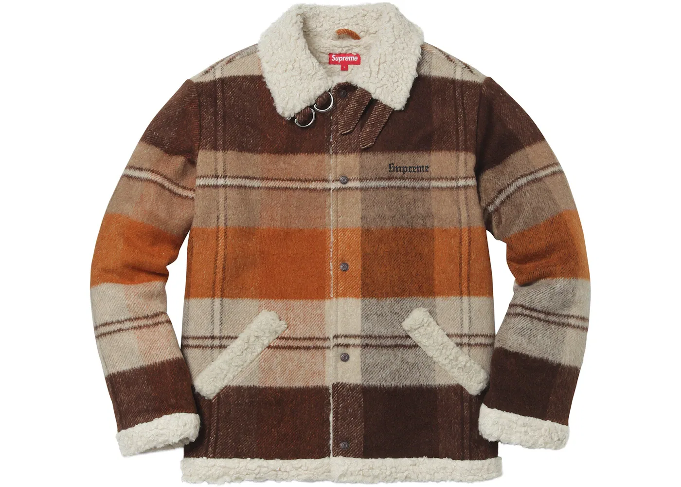 Мужская куртка-бомбер с принтом Supreme Bomber, Brown Plaid