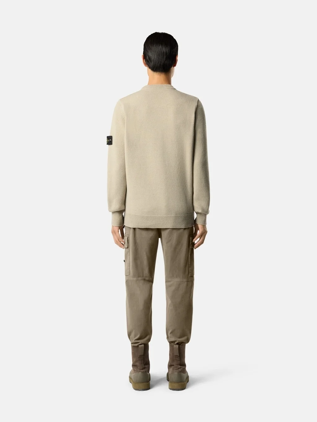 Мужской свитер Stone Island Regular-fit Crewneck With Ribbed Trims, песочный — фото 4