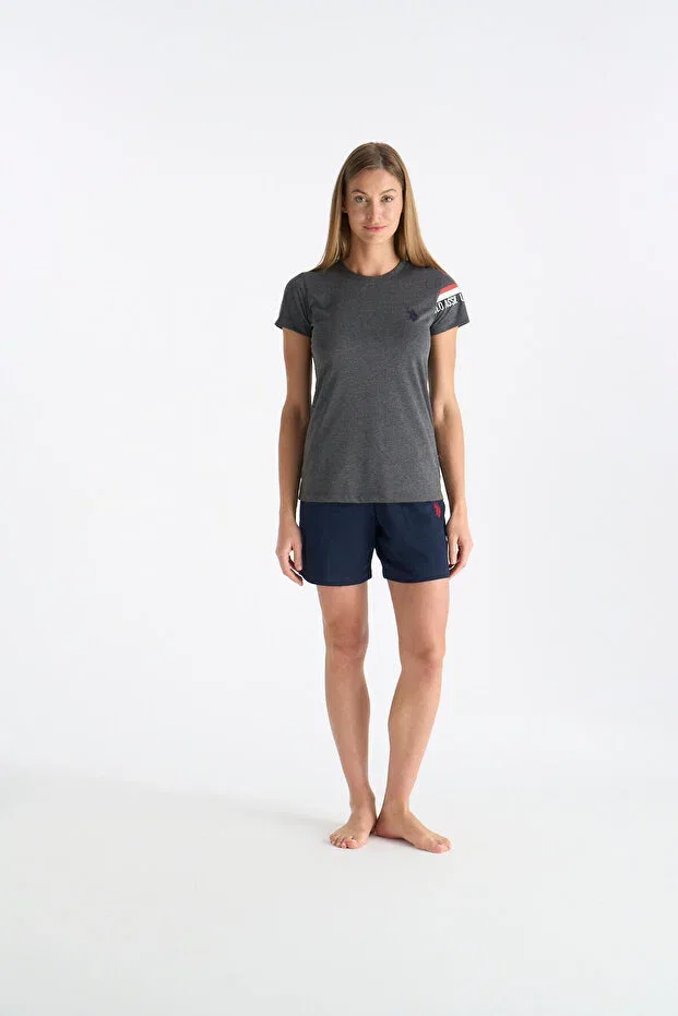 Женский комплект пижамы с коротким рукавом U.S. Polo Assn., Anthracite Melange — фото 2