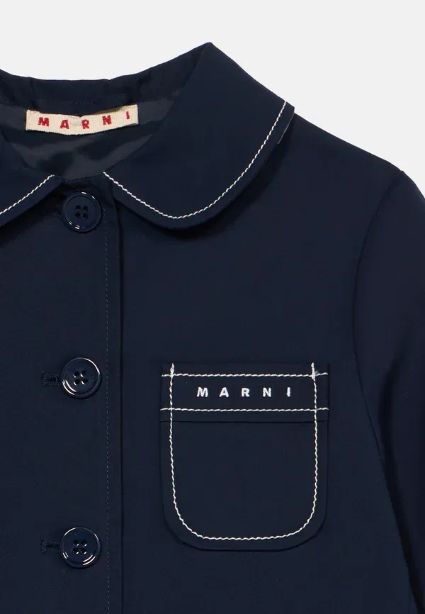 Пальто хлопковое Trenchcoat Marni, midnight темно-синий — фото 3