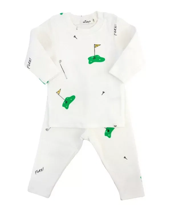 Детский комплект для мальчиков с принтом Golf Print Oh Baby!, кремовый