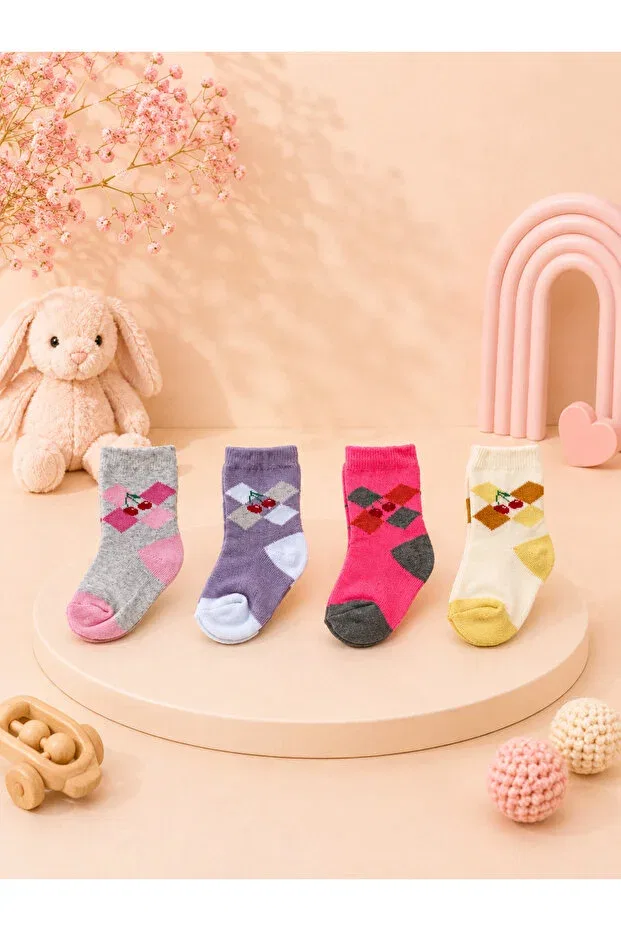 Детские носки для новорожденных хлопковые 12 пар First Socks, Multicolor