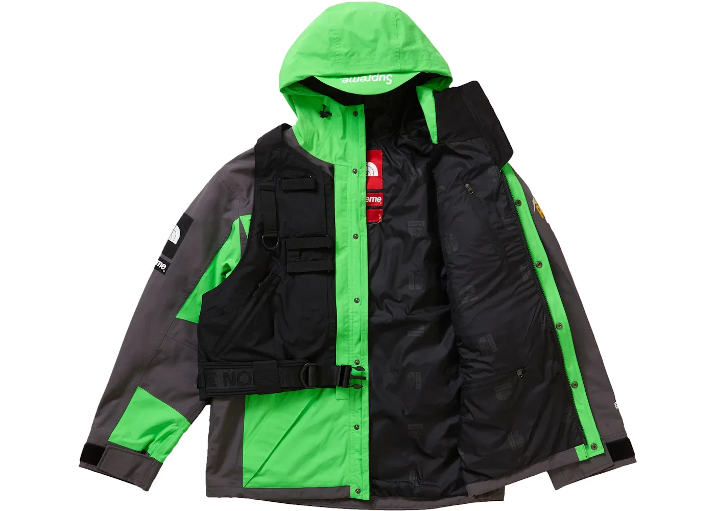 Мужской утепленный комплект куртки и жилета RTG Jacket + Vest Supreme, цвет Bright Green — фото 4
