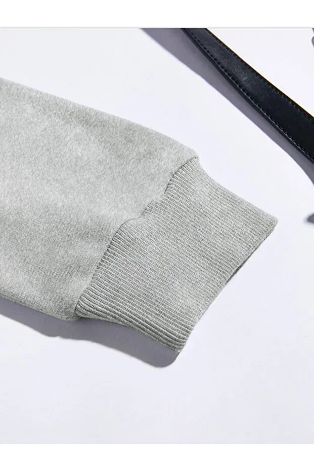 Детские свитшот для девочек с принтом Los Angeles Printed Hooded Serays Moda, Gray — фото 3