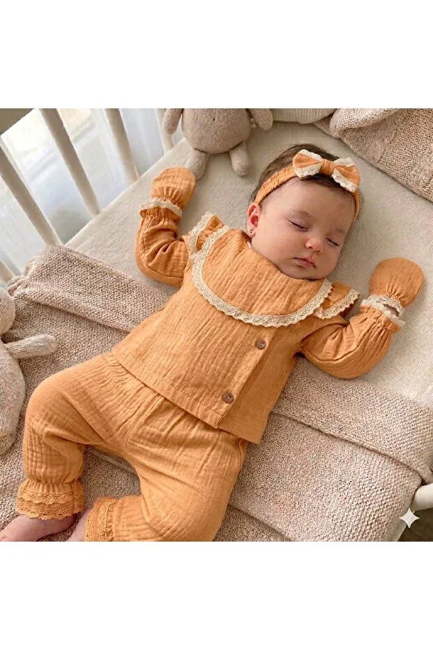 Детский комплект одежды из муслина Care Pure Kids Store, Cinnamon — фото 2