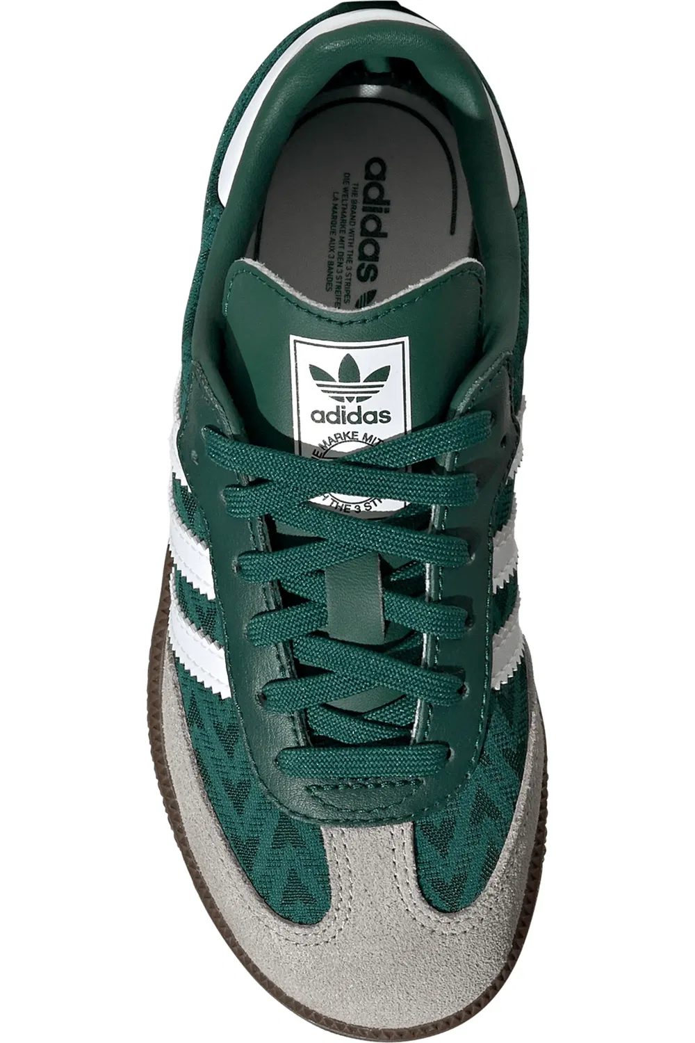 Детские кроссовки футбольные Samba OG adidas, Green/White/Gum — фото 4