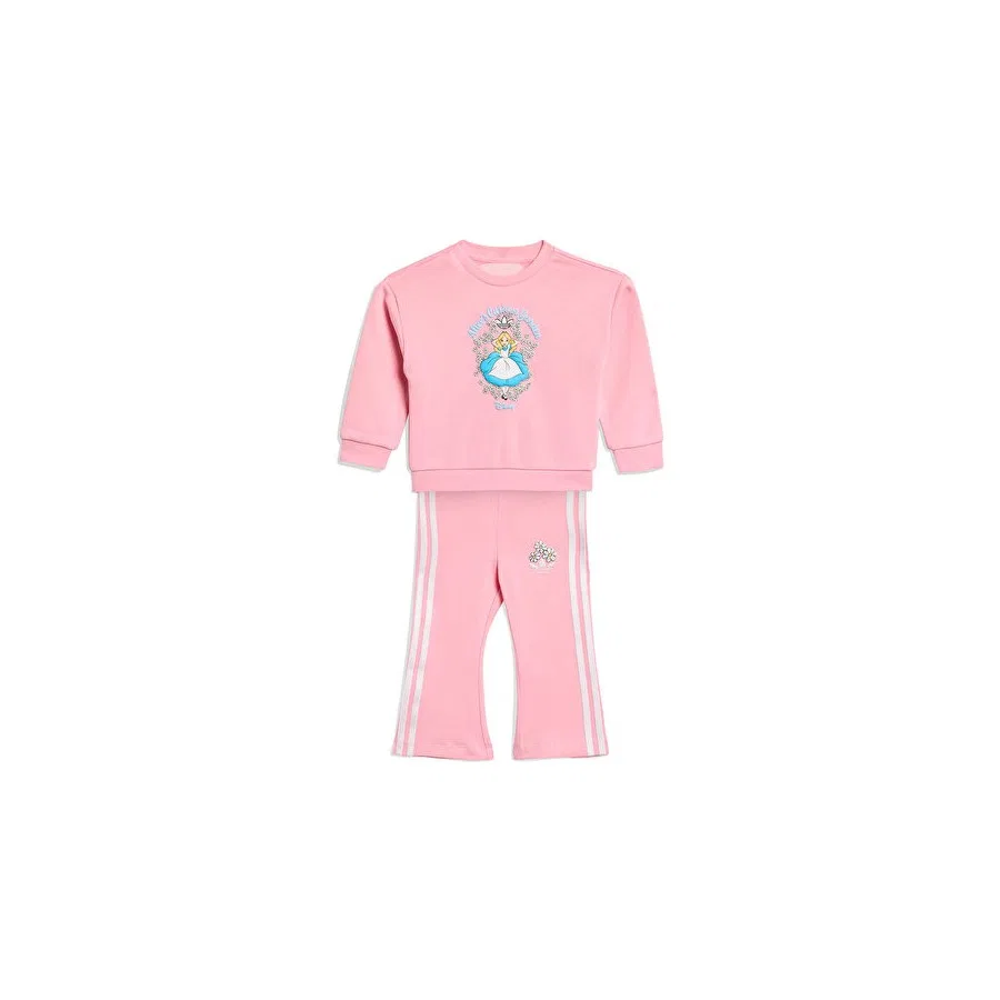 Комплект спортивного костюма с принтом Alice in Wonderland adidas Originals KE0479 ADIDAS DISNEY CREW SET, Розовый
