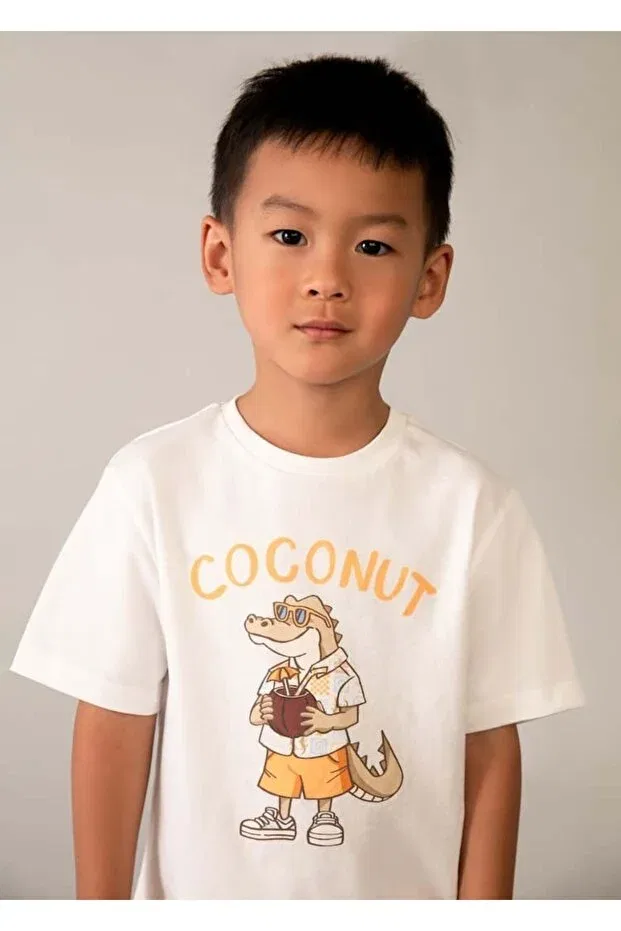 Детская футболка с принтом Coconut Mayoral, Cream