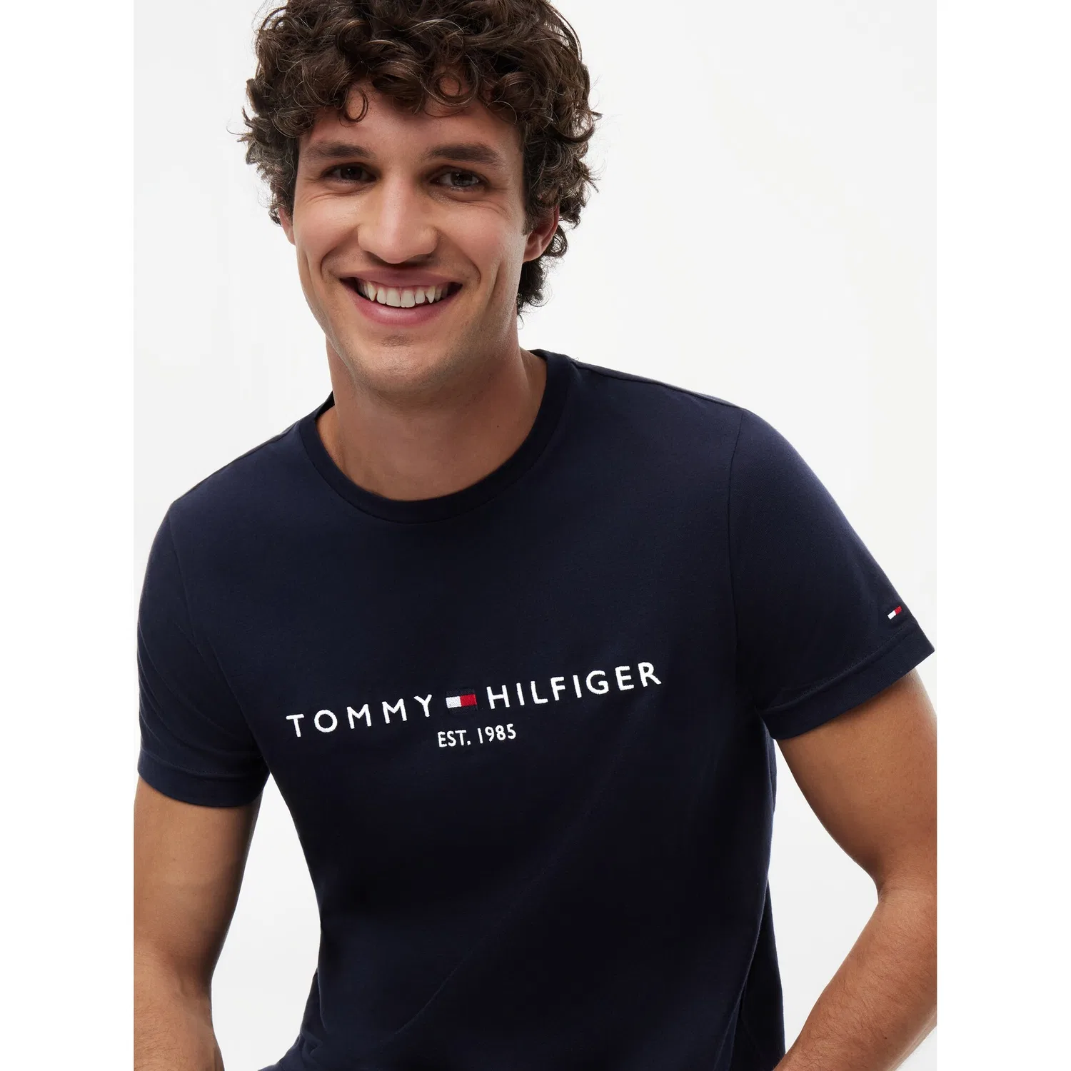 Мужская хлопковая футболка Regular Fit Tommy Hilfiger, Sky Captain — фото 2