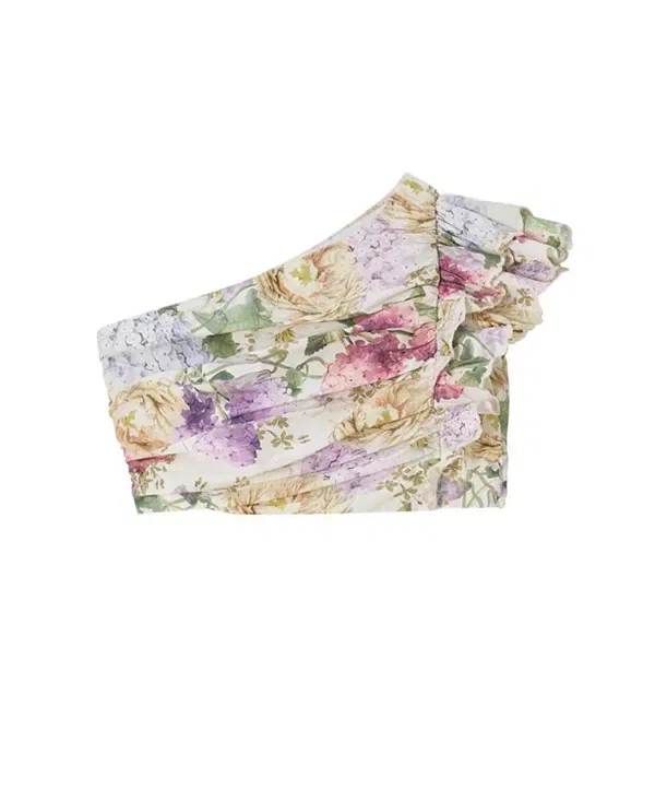 Детский топ для девочек с принтом Seraphina One Shoulder Cotton Top Marlo Kids, Floral — фото 3