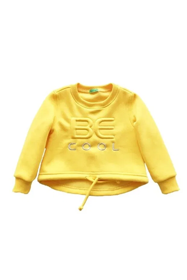 Детские свитшот для девочек с вышивкой Be Cool Karamela, Yellow — фото 4