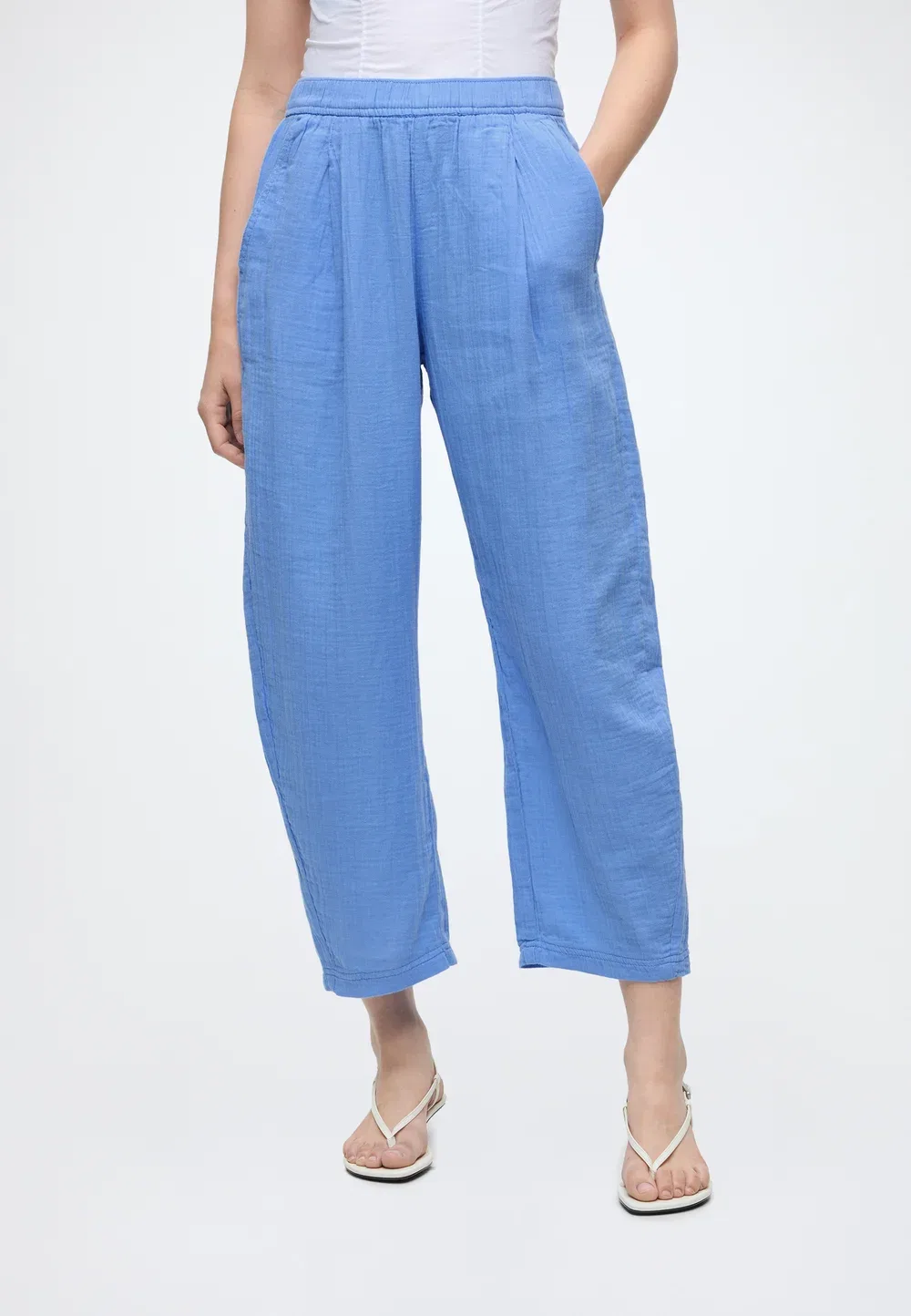 Марлевая по бочка - брюки Gap, Shirting Blue