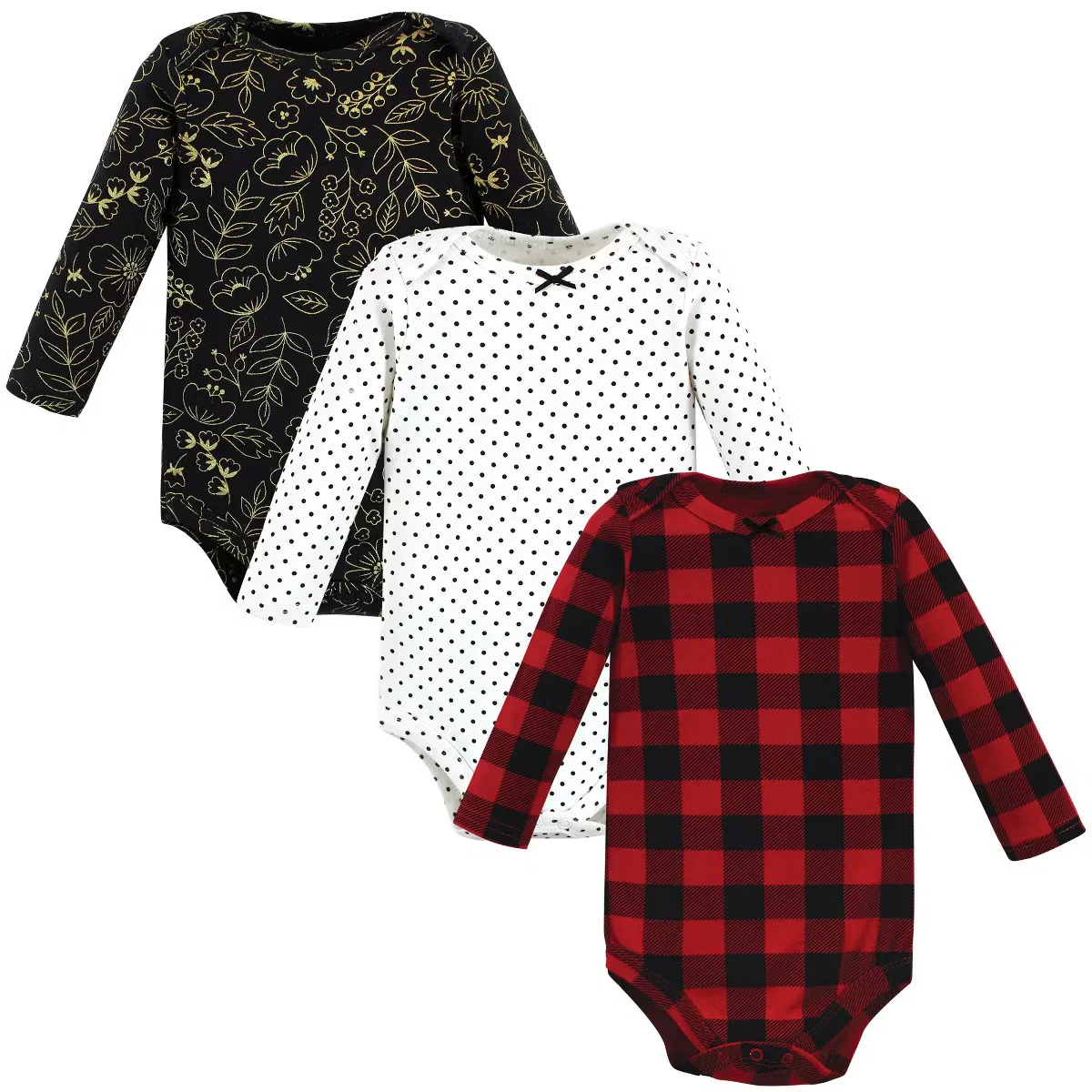 Боди-комбинезон с длинным рукавом Hudson Baby, Buffalo Plaid Gold