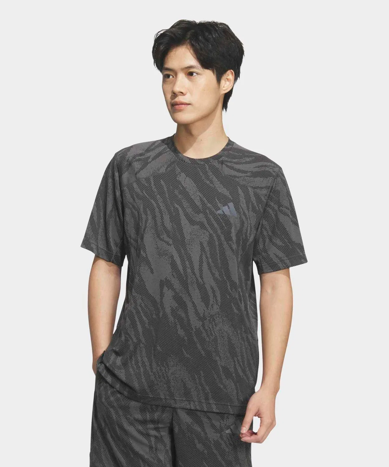 Мужская футболка с принтом Cool Touch Regular Fit Camo AOP Adidas, Серый