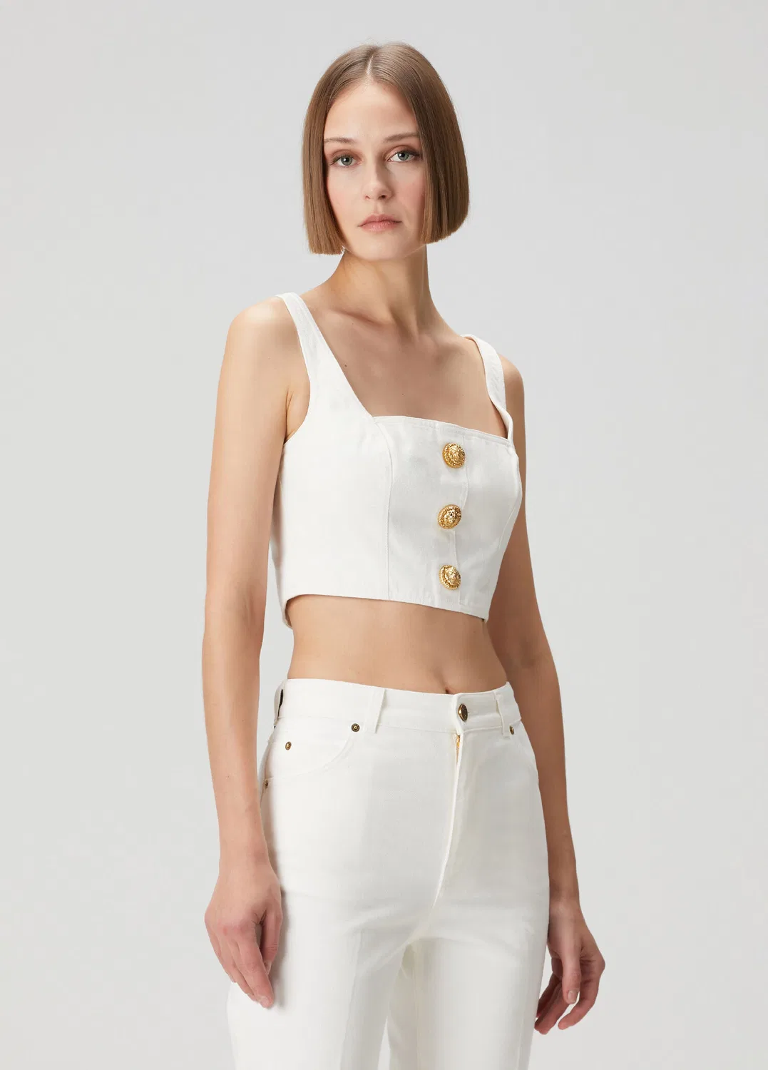Блуза Balmain, кремово-белая