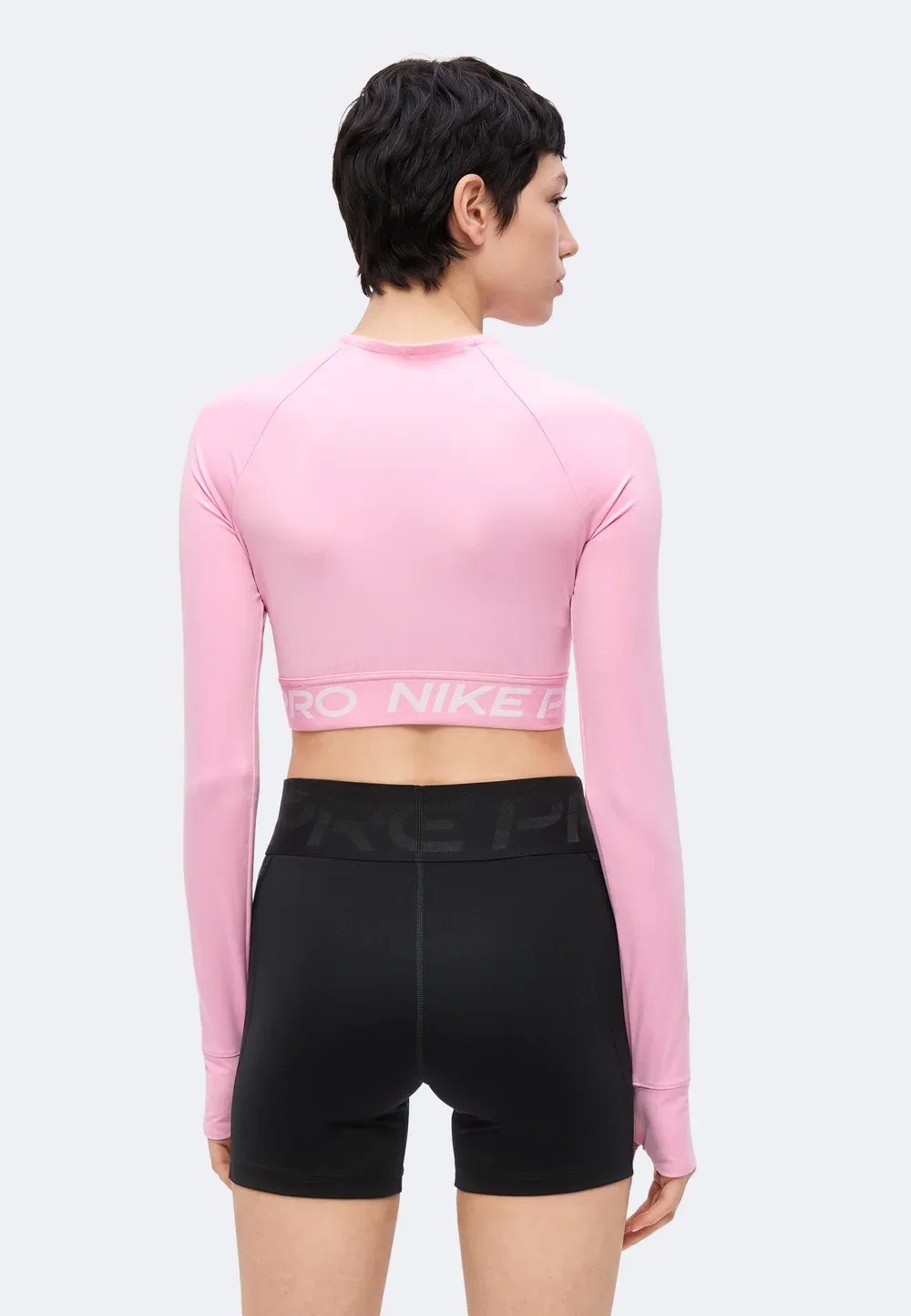 Nike Pro DF 365 Crop LS - футболка с длинными рукавами Nike Performance, Pink Rise/White — фото 3