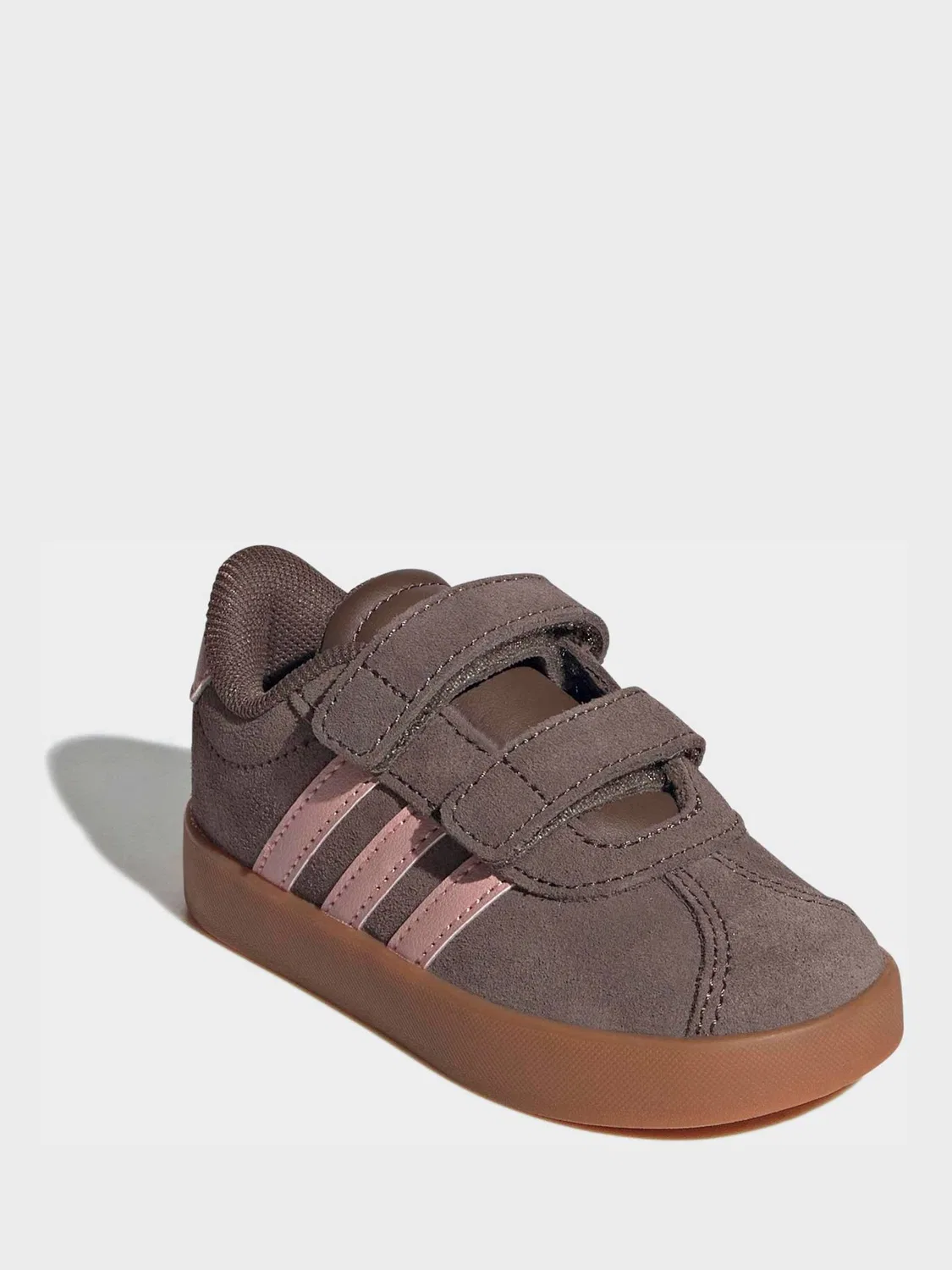 Кроссовки детские adidas VL Court 3.0, коричневый/розовый — фото 3