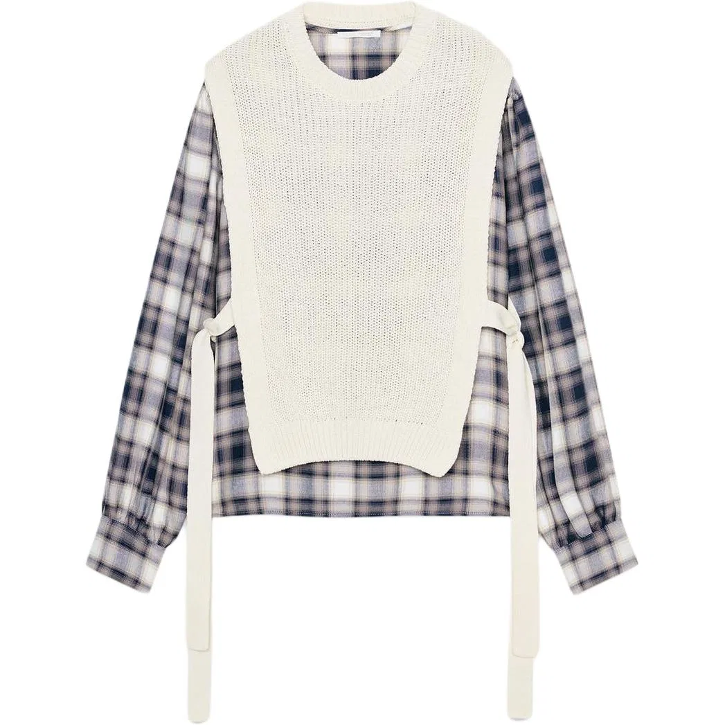 Женская рубашка с круглым вырезом Raw White ZARA, Raw White