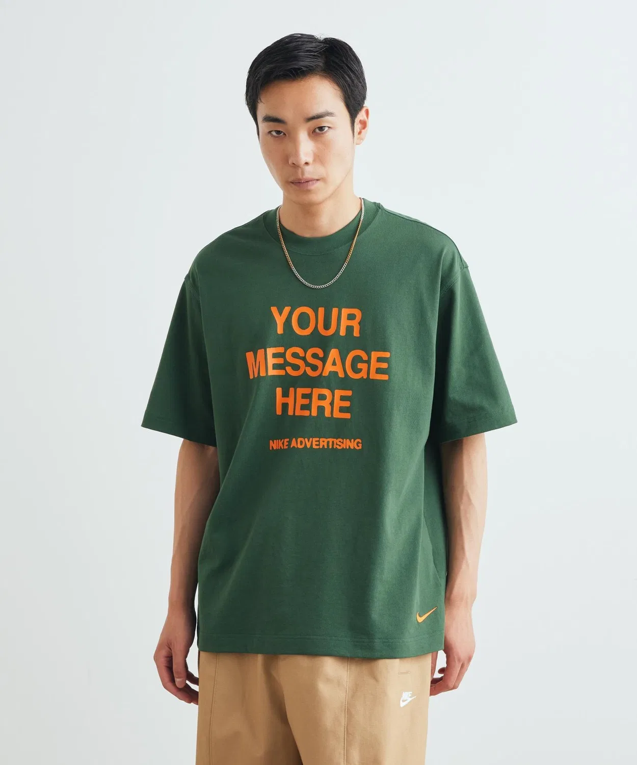 Мужская футболка с принтом Your Message Here NIKE, Camouflage