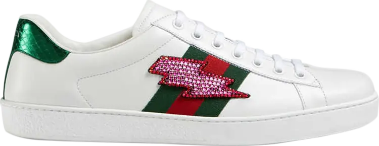 

Кроссовки Gucci Ace Embroidered Lightning Bolt, белый