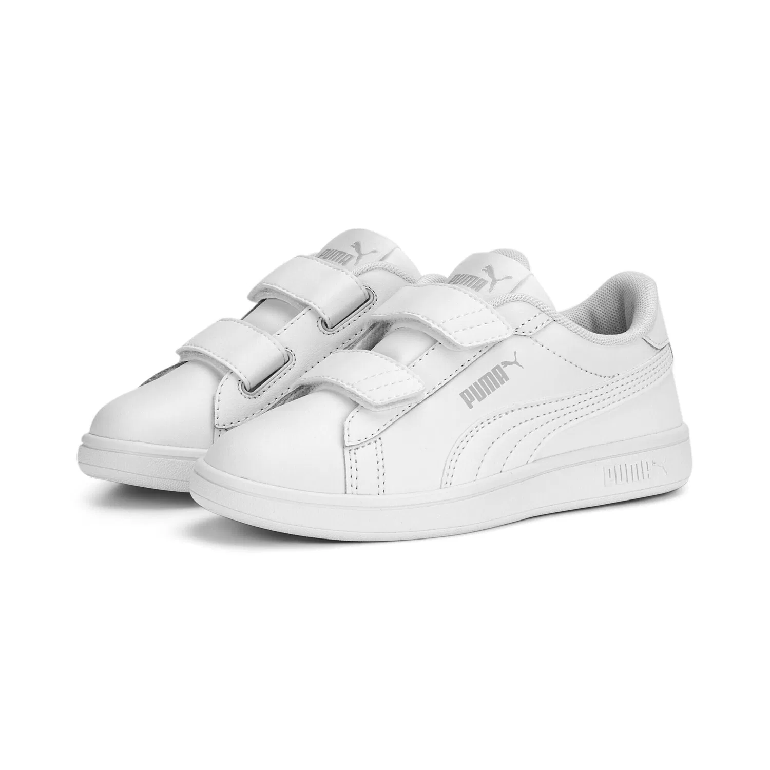 Детские кроссовки с липучкой Smash 3.0 Puma, Weiss Grau