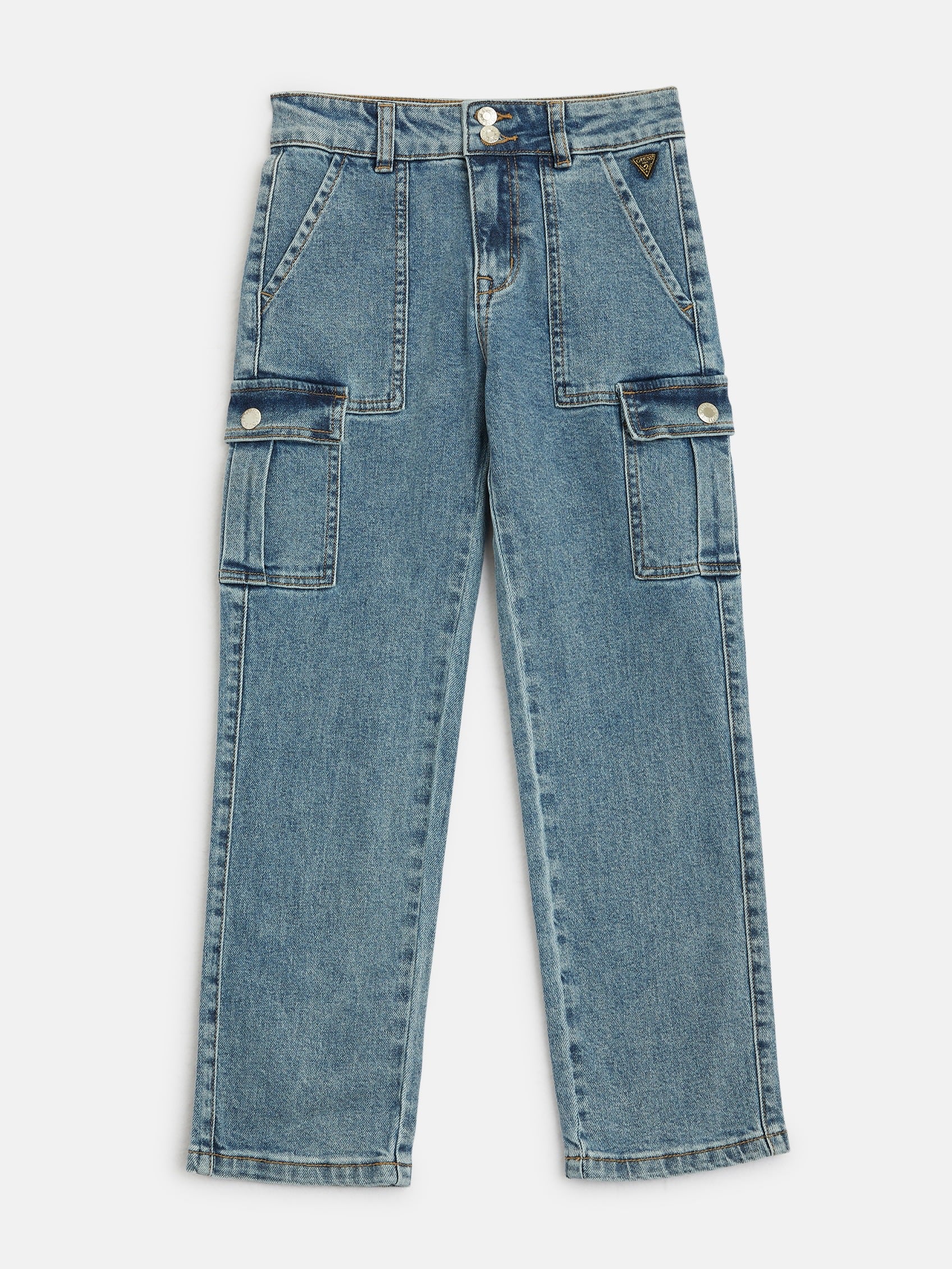 

Прямые джинсы-карго Hailey (7-16) Guess Factory, цвет medium wash