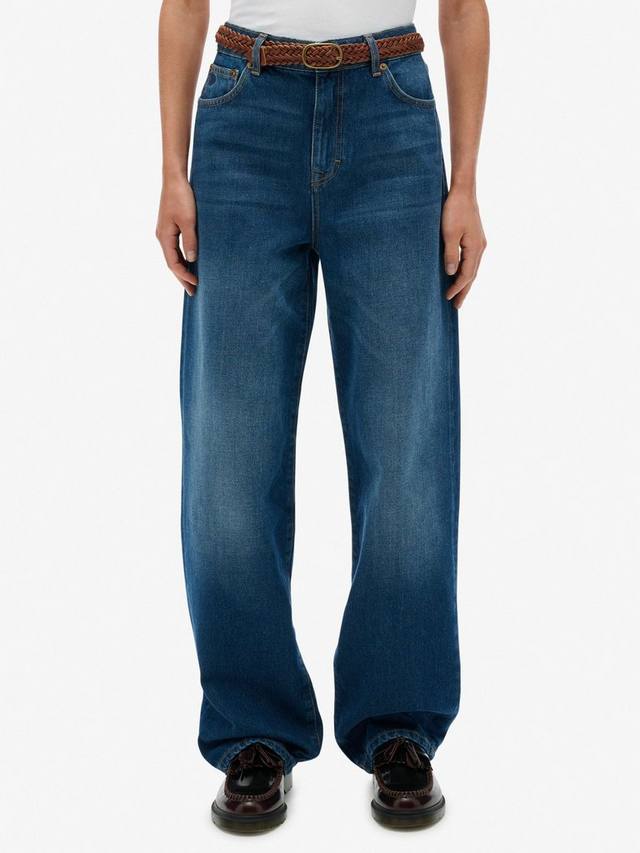 Джинсы с высокой посадкой и широкими штанинами Superdry, Deep Indigo — фото 4