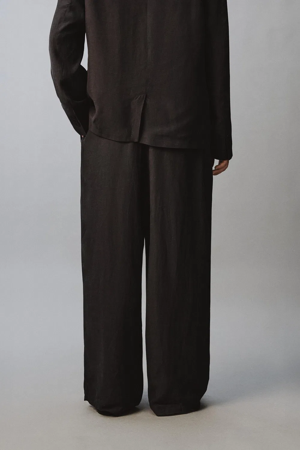 Свободные широкие брюки для костюма ZARA, Anthracite Grey — фото 3