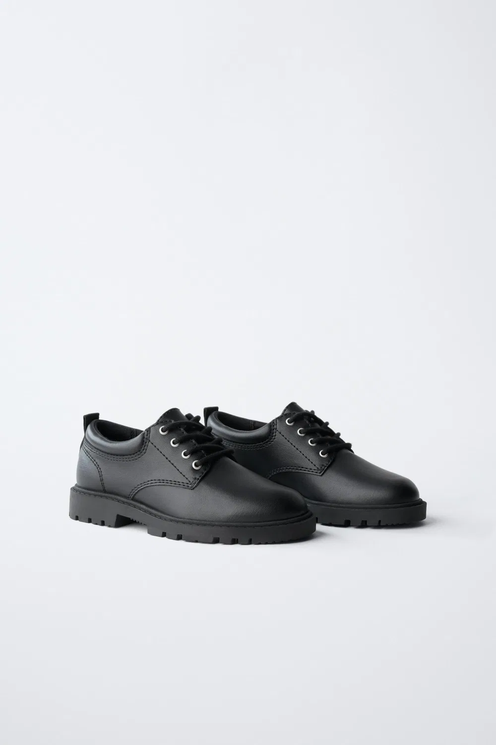 Туфли-дерби на шнуровке ZARA, Black — фото 2