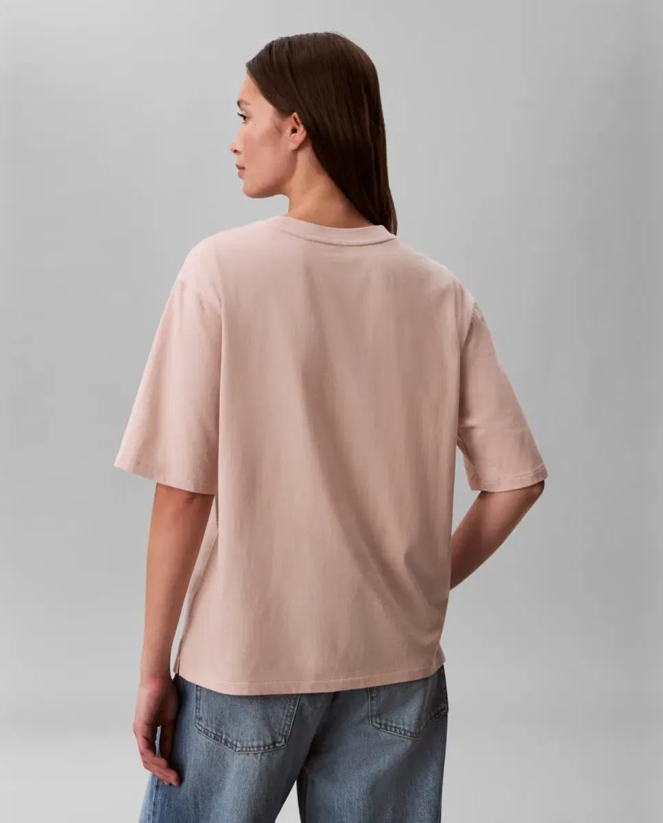 Женская футболка оверсайз с принтом Calvin Klein, Beige — фото 2