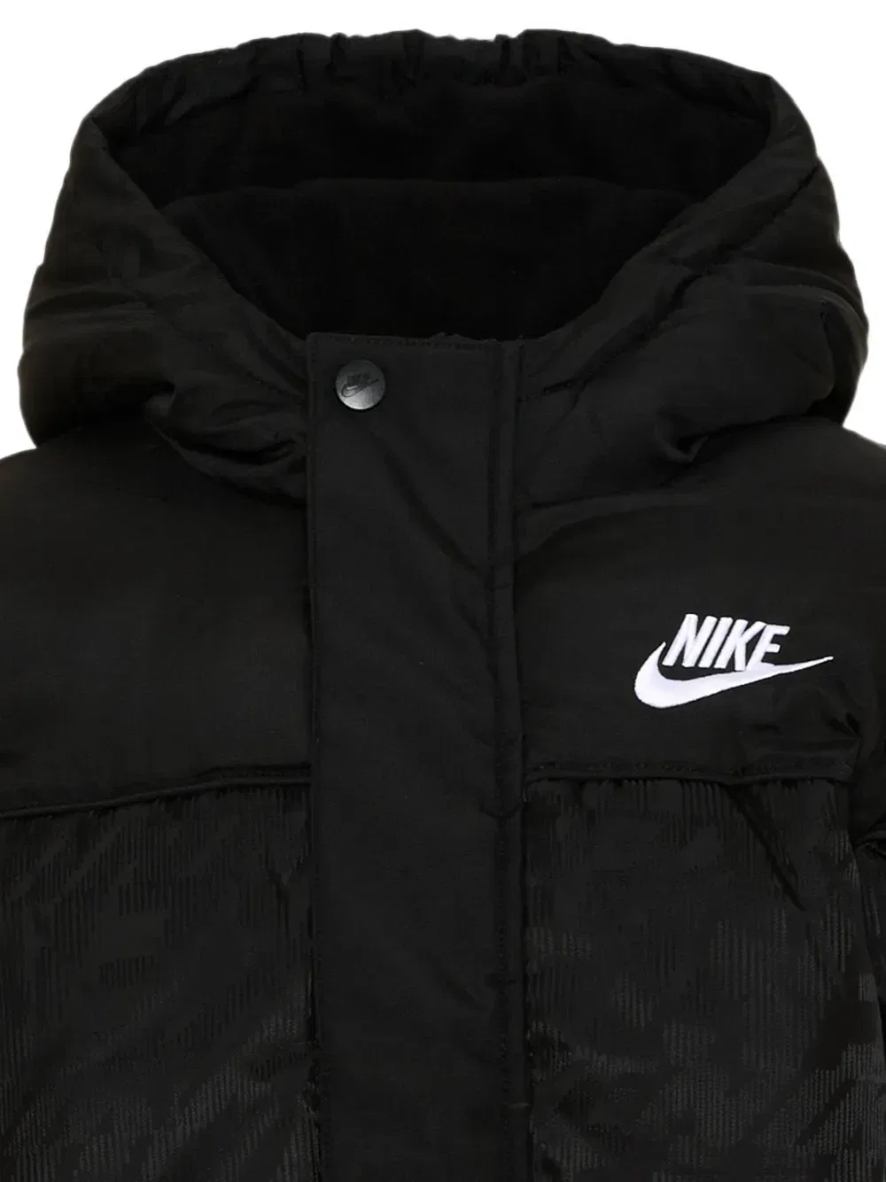 Стеганая куртка с капюшоном, украшенная логотипом Nike Kids, черный — фото 4