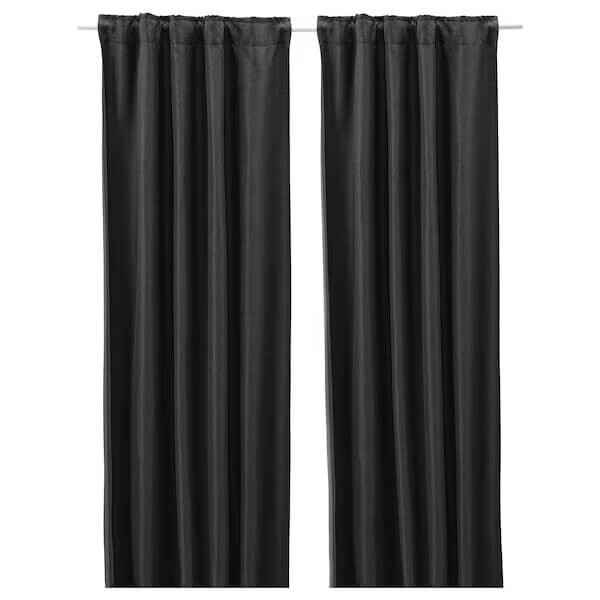 

Шторы частично затемняющие Annakajsa, 2 штуки, 145x250 см, черный
