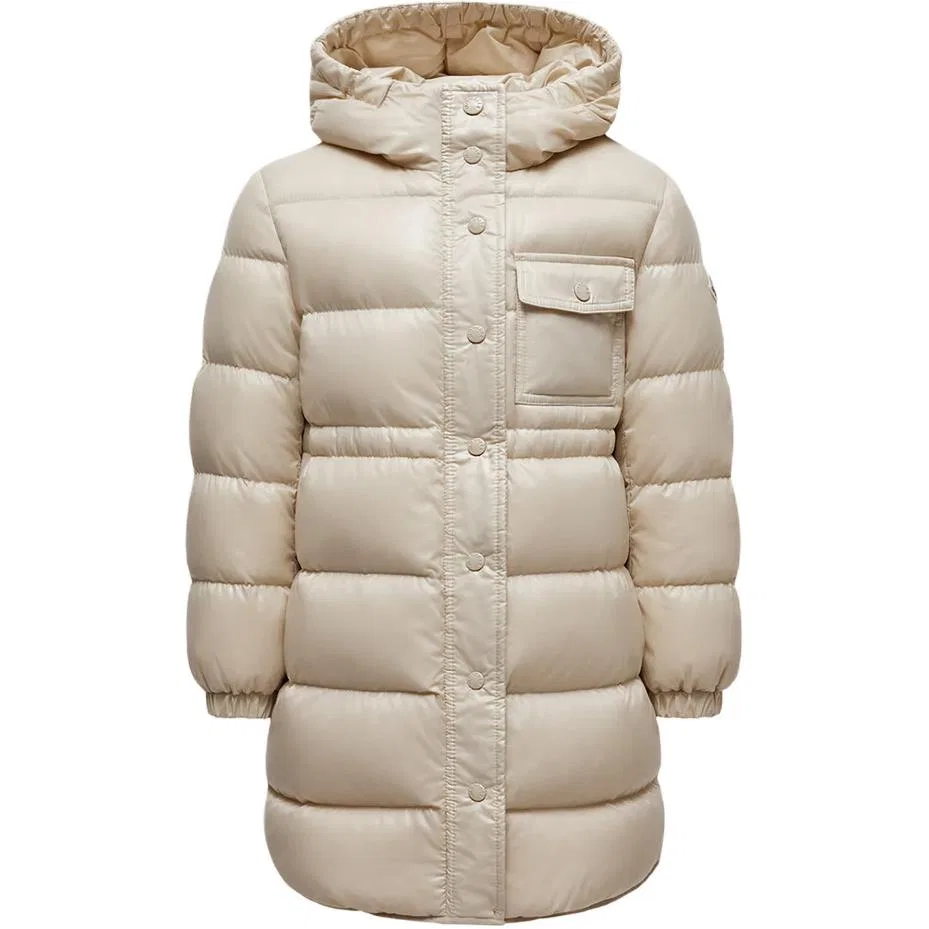 Детская куртка пуховик с капюшоном Light Beige Moncler
