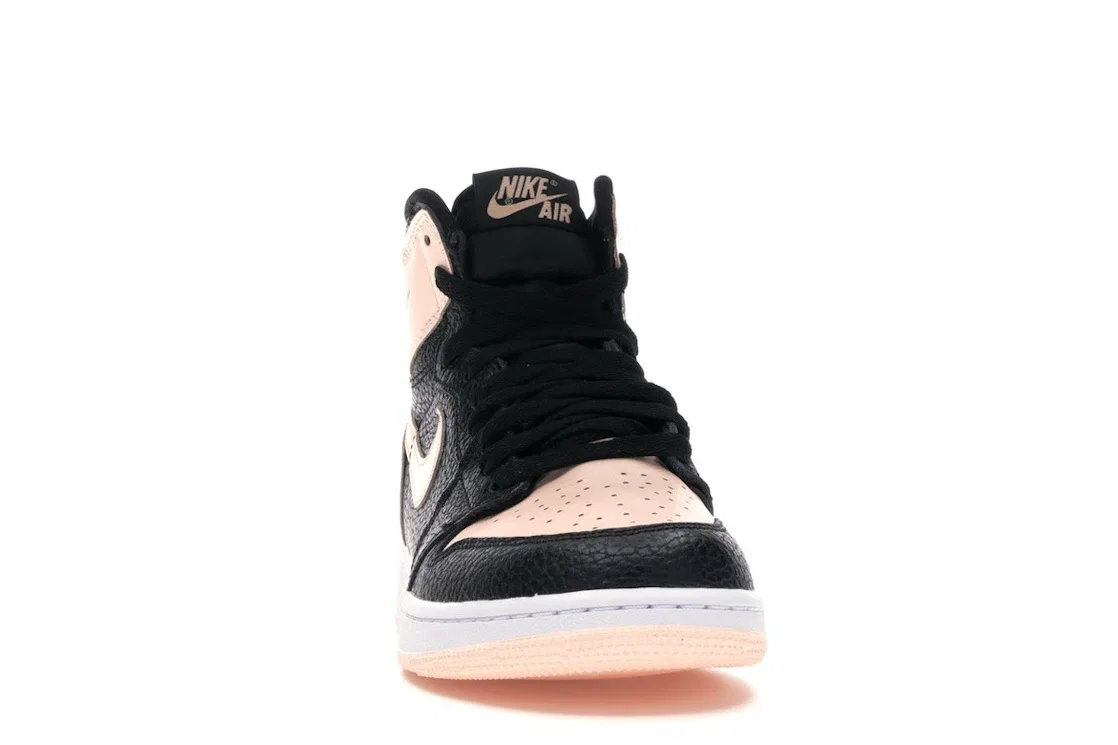 Детские кроссовки кожаный Jordan 1 Retro High, Black/Crimson Tint-White-Hyper Pink-Mystic Green — фото 2