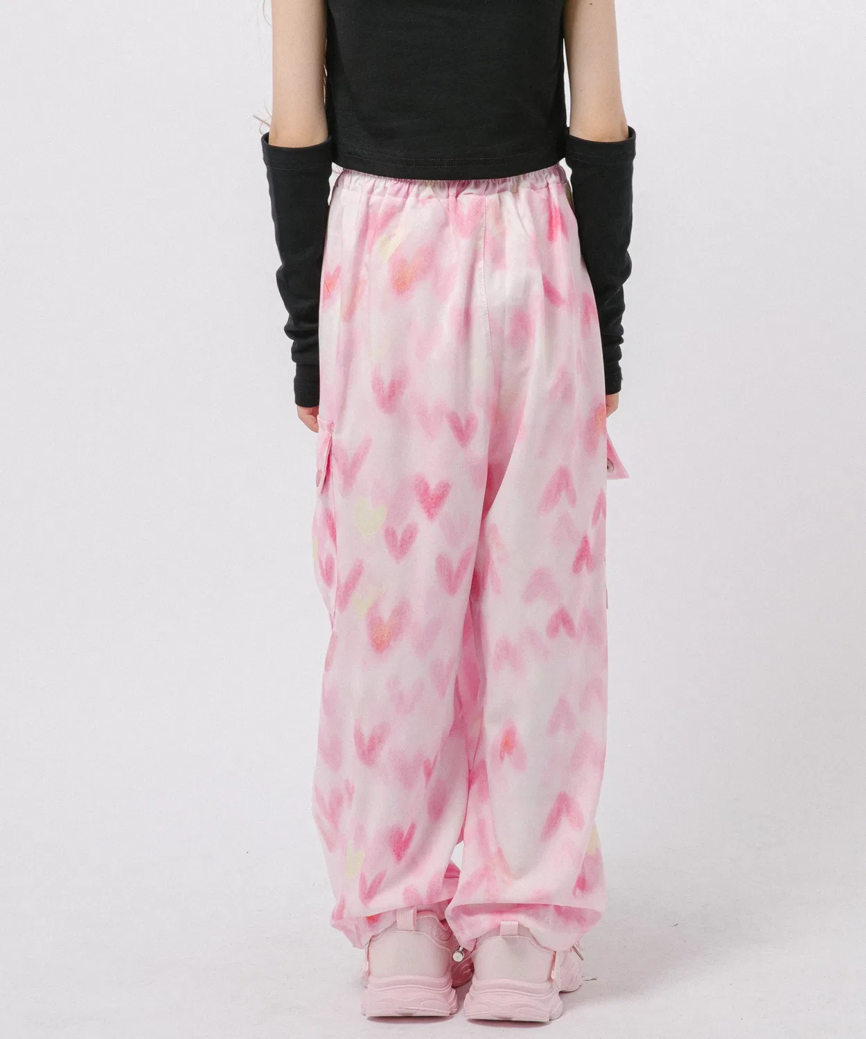 Детские карго-брюки с принтом Heart Print URBAN CHERRY, Pink — фото 4